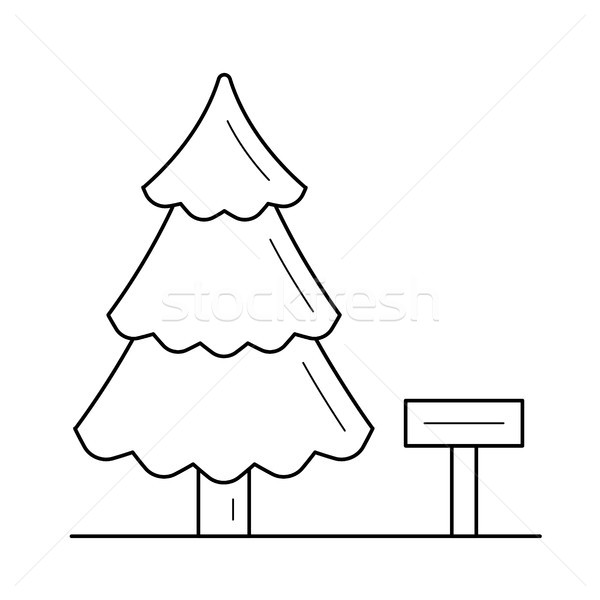 Stock photo: Landscape design line icon.