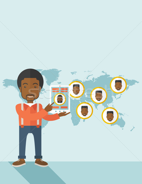 Carte du monde visages destination africaine identification visage [[stock_photo]] © RAStudio