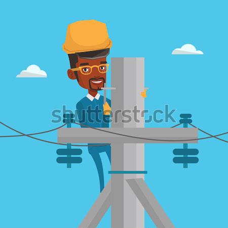 Two man with wind turbines. Stock photo © RAStudio