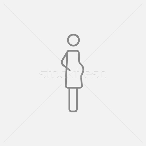 Kobieta w ciąży line ikona internetowych komórkowych infografiki Zdjęcia stock © RAStudio