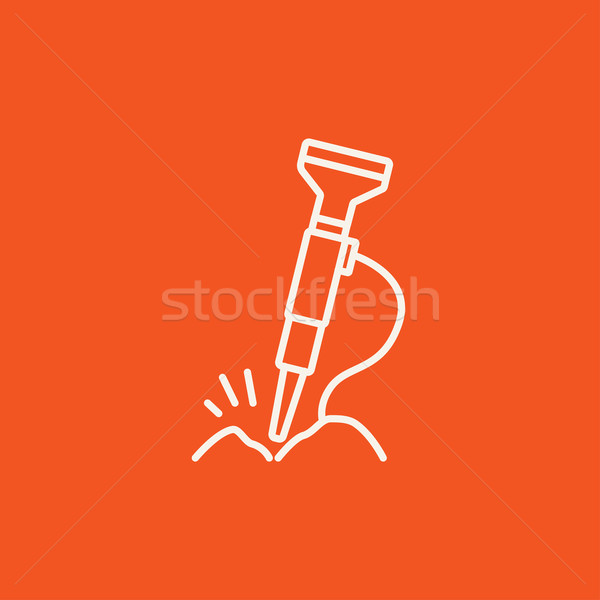 Pneumatic hammer drill line icon. Stock photo © RAStudio