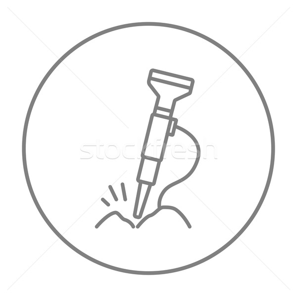 Pneumatic hammer drill line icon. Stock photo © RAStudio
