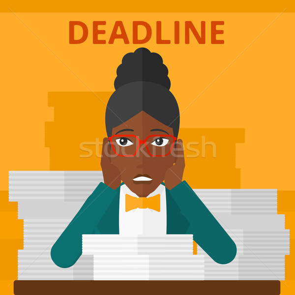 Woman having problem with deadline. Stock photo © RAStudio