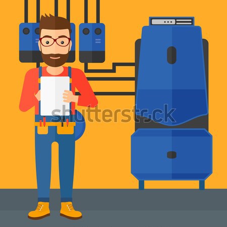 Confident builder with tablet. Stock photo © RAStudio