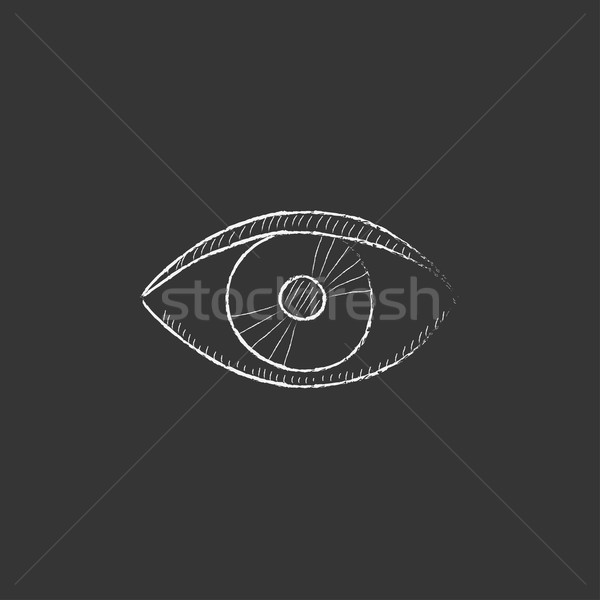 Eye. Drawn in chalk icon. Stock photo © RAStudio