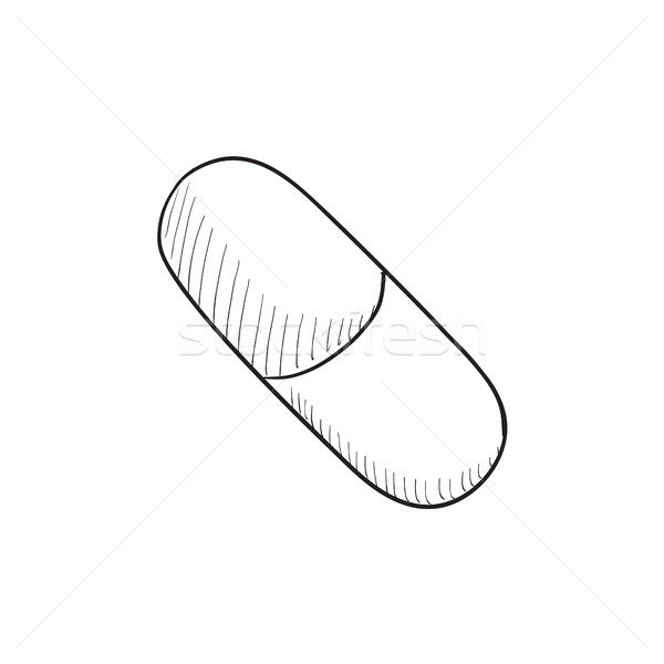 Capsule pill sketch icon. Stock photo © RAStudio