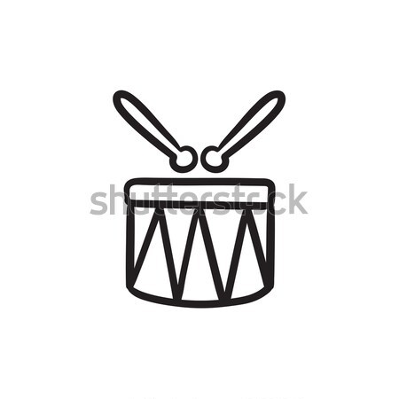 Circus drum sketch icon. Stock photo © RAStudio