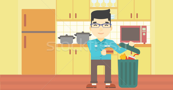 Man throwing junk food vector illustration. Stock photo © RAStudio