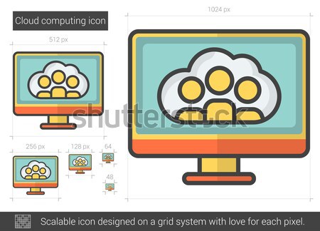 Cloud computing line icon. Stock photo © RAStudio