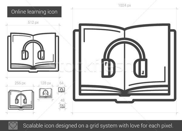 Online learning line icon. Stock photo © RAStudio