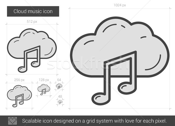 Cloud music line icon. Stock photo © RAStudio