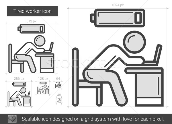 Moe werknemer lijn icon vector geïsoleerd Stockfoto © RAStudio