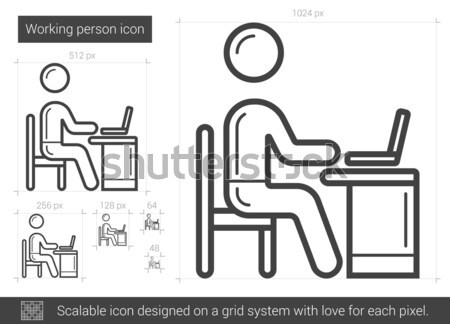 Working person line icon. Stock photo © RAStudio