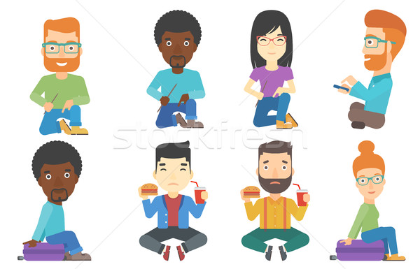 Vector set of tourists characters. Stock photo © RAStudio