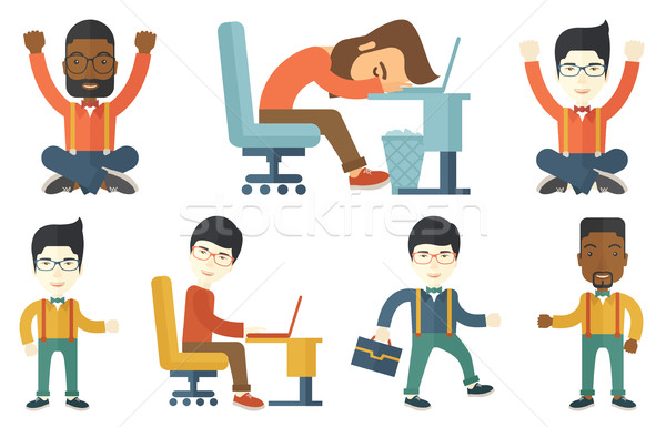 Vector set of illustrations with business people. Stock photo © RAStudio