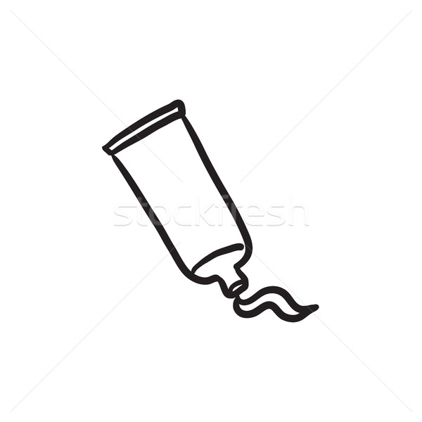Cream tube and stroke sketch icon. Stock photo © RAStudio