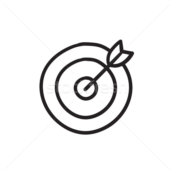 Target board and arrow sketch icon. Stock photo © RAStudio