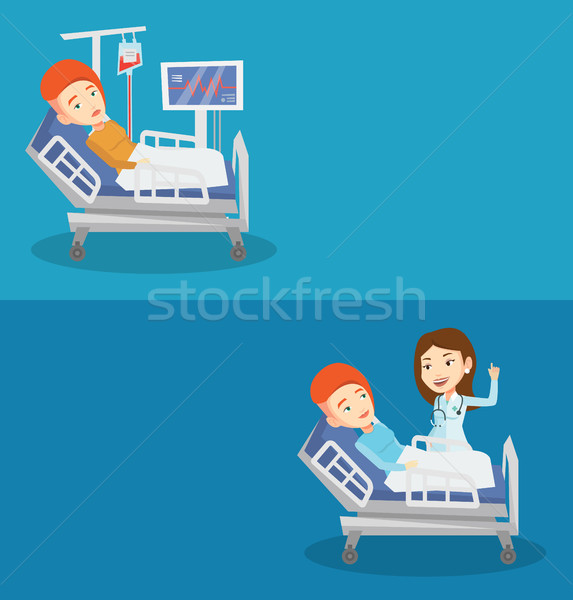 Dois médico banners espaço texto vetor Foto stock © RAStudio