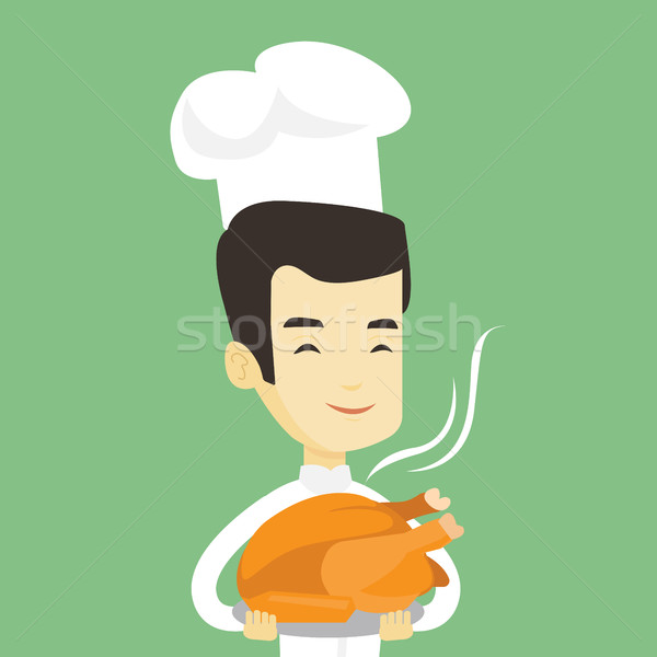 ストックフォト: チーフ · 調理 · 鶏 · アジア