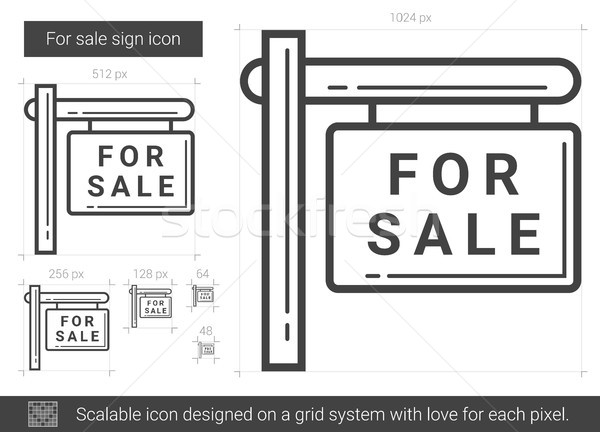 Venta signo línea icono vector aislado Foto stock © RAStudio