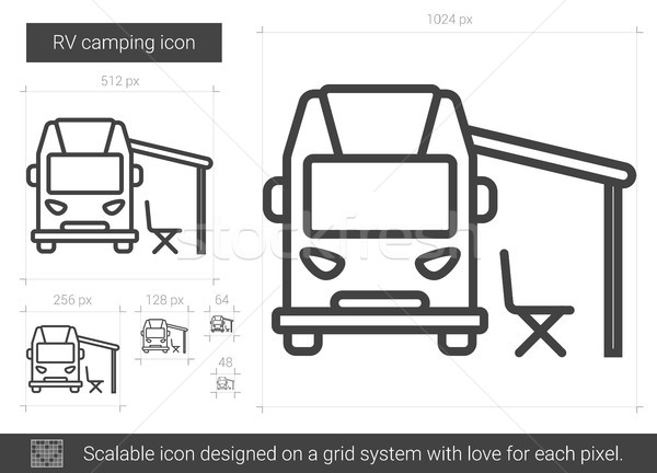 RV camping line icon. Stock photo © RAStudio