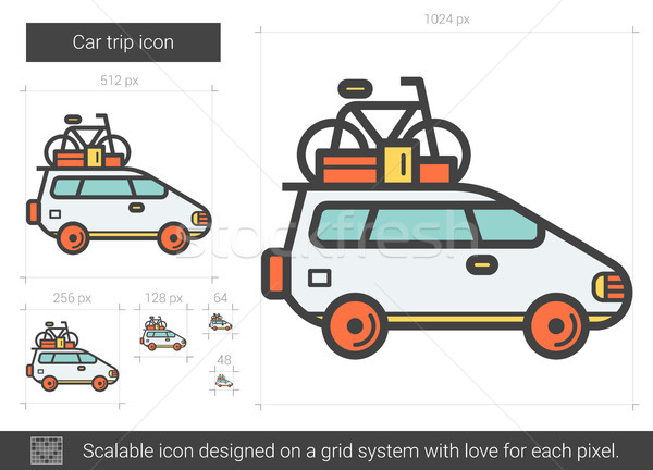 ストックフォト: 車 · 旅行 · 行 · アイコン · ベクトル · 孤立した