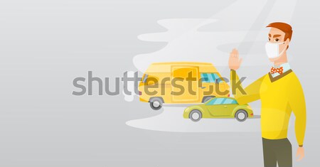 Traveler standing on the background of minibus. Stock photo © RAStudio