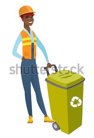 Jeunes constructeur poussant recycler [[stock_photo]] © RAStudio