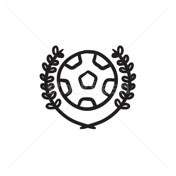 Soccer badge sketch icon. Stock photo © RAStudio