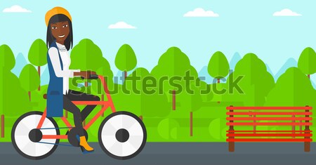 Father walking with baby stroller. Stock photo © RAStudio