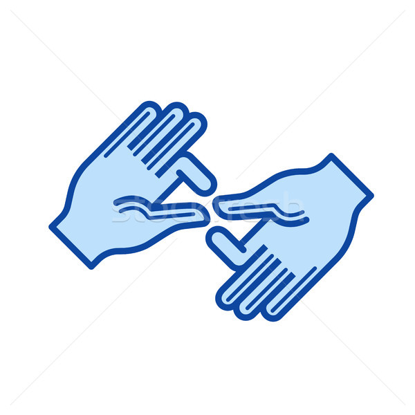 Palm hands line icon. Stock photo © RAStudio