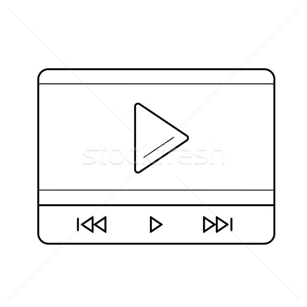 Video spelen lijn icon vector geïsoleerd Stockfoto © RAStudio