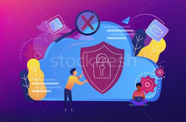 Cloud computing security concept vector illustration. Stock photo © RAStudio