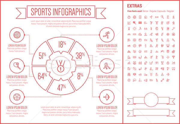 Sports Line Design Infographic Template Stock photo © RAStudio