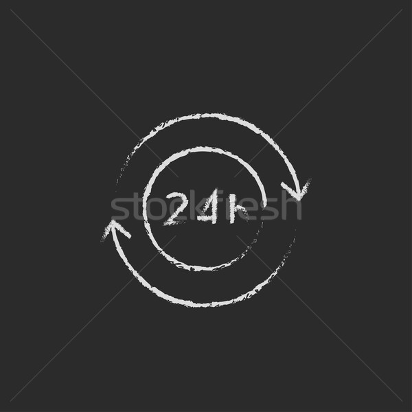 Service 24 hrs icon drawn in chalk. Stock photo © RAStudio