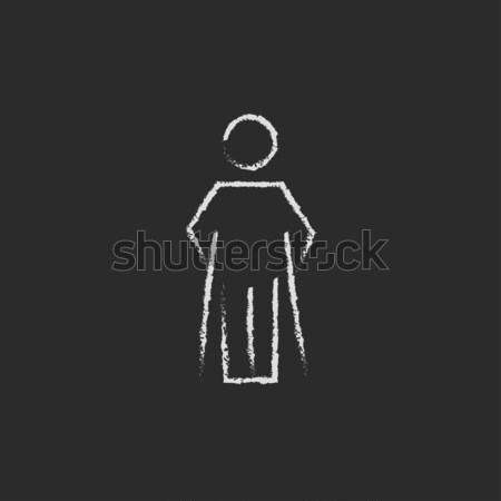 Man with crutches icon drawn in chalk. Stock photo © RAStudio