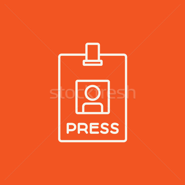 Stock photo: Press pass ID card line icon.