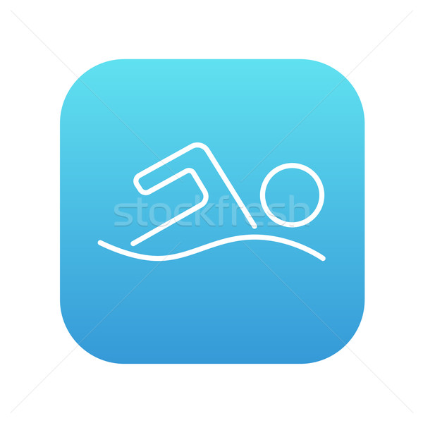 Schwimmer line Symbol Web mobile Infografiken Stock foto © RAStudio