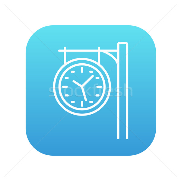 Stock photo: Train station clock line icon.