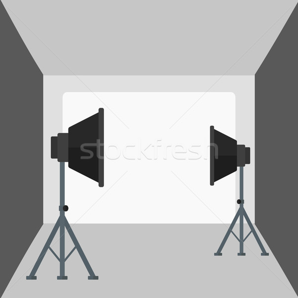 Lege foto studio verlichtingsapparatuur vector ontwerp Stockfoto © RAStudio