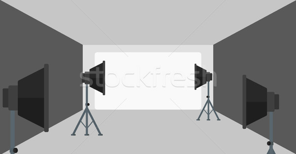 Gol fotografie studio echipamente de iluminat vector proiect Imagine de stoc © RAStudio