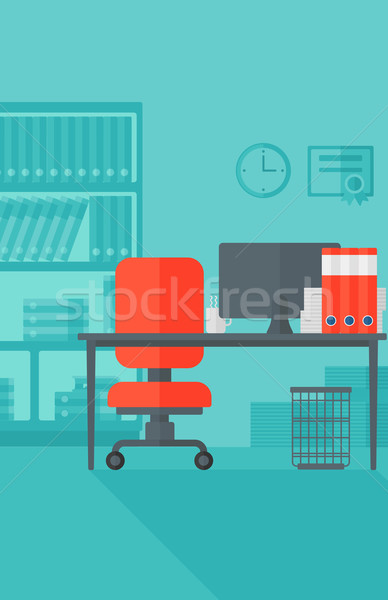 Business kantoor computer tabel stoel vector Stockfoto © RAStudio