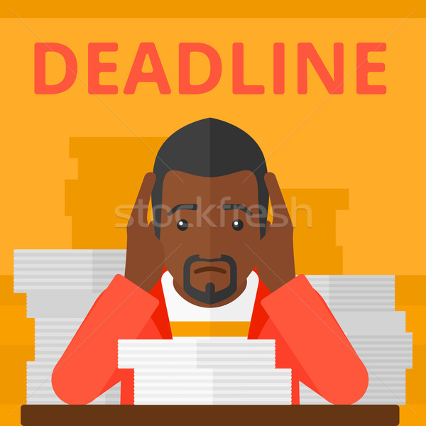 Man having problem with deadline. Stock photo © RAStudio