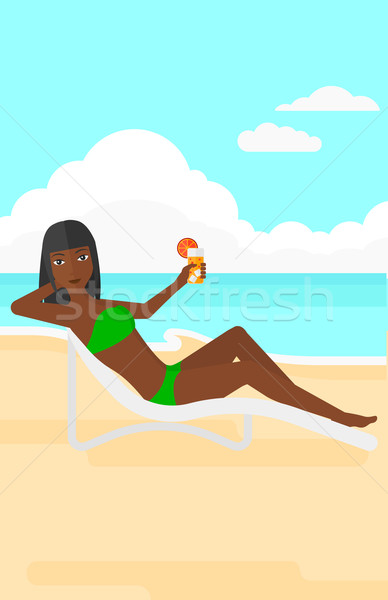 Woman sitting in chaise longue. Stock photo © RAStudio