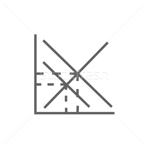 Matemático gráfico línea icono esquinas web Foto stock © RAStudio