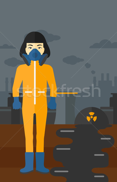 Woman in protective chemical suit. Stock photo © RAStudio