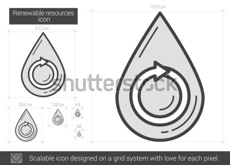 Goutte d'eau circulaire flèche ligne icône [[stock_photo]] © RAStudio