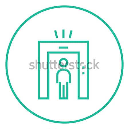 Adam Metal detektör kapı hat ikon Stok fotoğraf © RAStudio