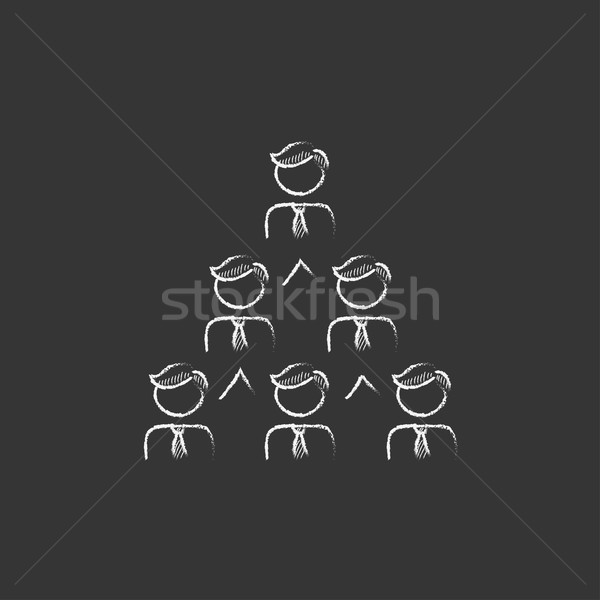 Business pyramid . Drawn in chalk icon. Stock photo © RAStudio
