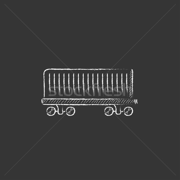 Cargo wagon. Drawn in chalk icon. Stock photo © RAStudio